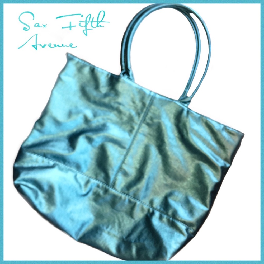 Sax Fifth Avenue Metallic Tote/Weekender Bag NWOT